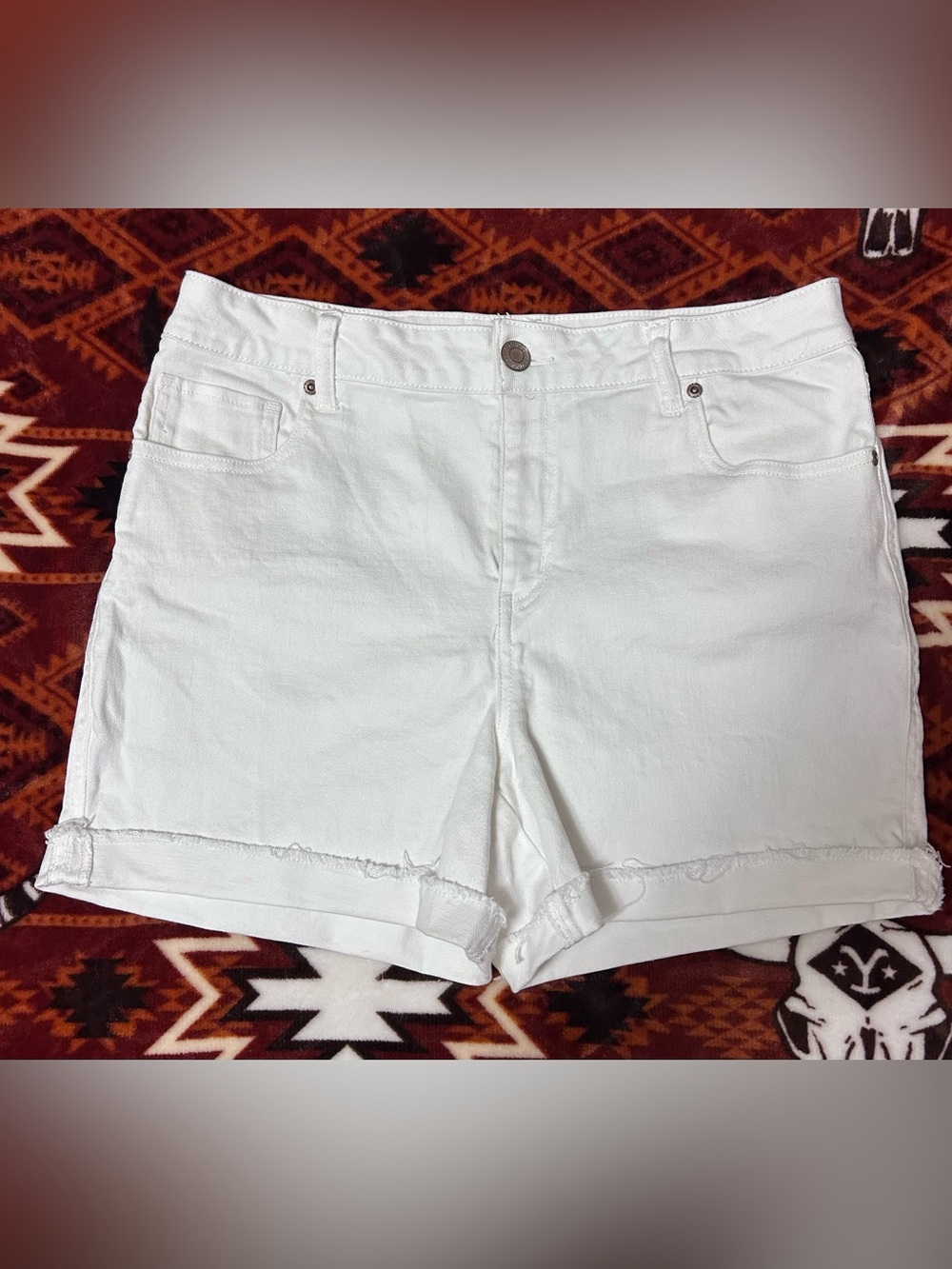 Maurice’s High Rise White Denim Jean Shorts